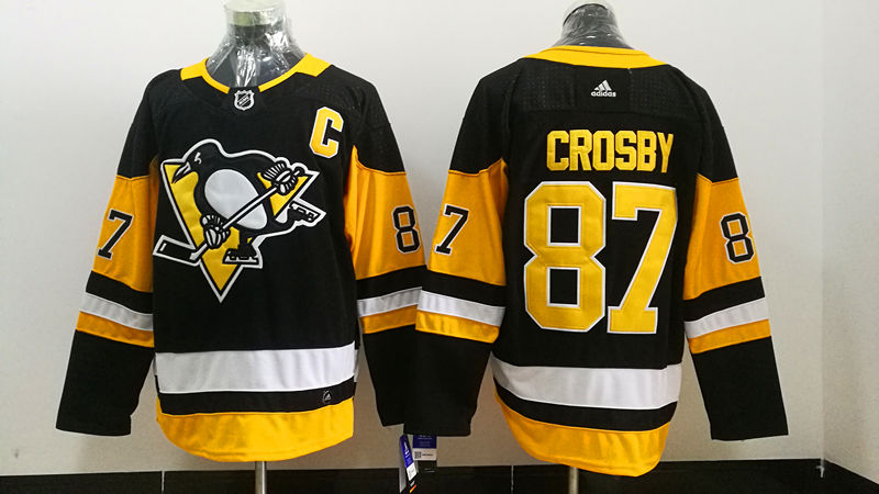 Men's Pittsburgh Penguins sidney crosby #87 Black Jersey